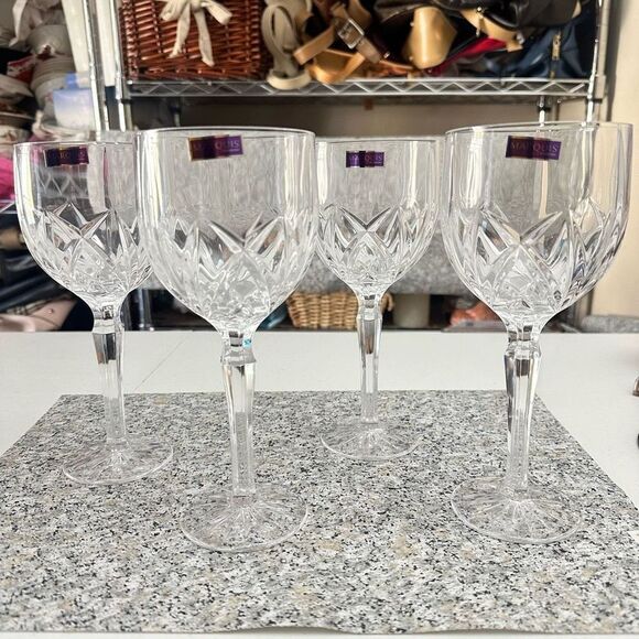 MARQUIS by Waterford Brookside All Wine Glasses‎ Goblets 4 Piece Set NEW - Picture 1 of 7